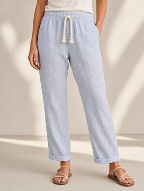 House of Harlow 1960 Blue & White Striped Linen Pants Women's Size Medium